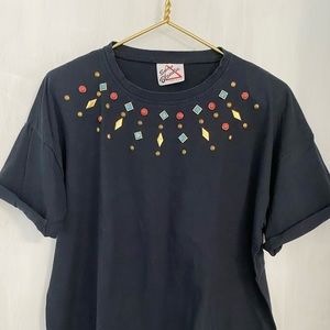 Studded Retro Gold Crewneck T-shirt